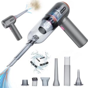Draagbare Vlekkenreiniger - Kruimeldief Snoerloos Best Verkocht - Vacuum Cleaner - Handstofzuiger - 6 Mondstukken - 9000PA - Grijs (8721122414255)
