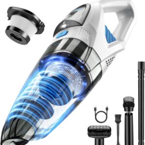 2-in-1 Auto Stofzuiger - Zuigen & Blazen - Kruimeldief - 3 Opzetstukken - Oplaadbaar - Handstofzuiger - Airduster - Wit (8721515712982)