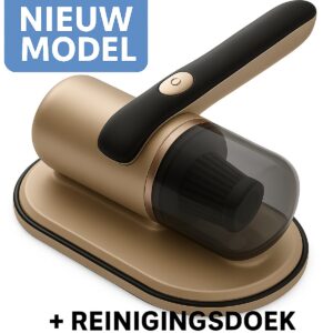 Huisstofmijt Stofzuiger - UV Lamp Sterilisator - Matras, Tapijt, Meubel, Zetel & Bank Reiniger Apparaat - Kruimeldief snoerloos best verkocht - Bacterie, Mijt & Schimmel Bestrijder - Zonder Zak - USB Oplader - Met 2 Filterelementen - Goud/zwart (6151843932981)