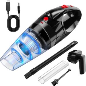 Cherrys Finds - Handstofzuiger - Handstofzuiger Draadloos - Kruimeldief - Krachtige Autostofzuiger 8000Pa - Oplaadbare Kruimeldief voor Auto, Huis en Bureau - Nat & Droog Reinigen - Met Wasbaar Filter (8721586081888)