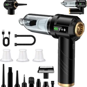 Draagbare Kruimeldief - Auto Stofzuiger - Snelle Schoonmaak - 4-in-1 Functionaliteit - 30 Minuten Runtime - Zwart (9101218185570)
