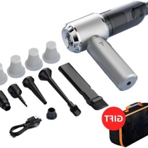 Draagbare Stofzuiger - Auto Kruimeldief - Snel Interieur Reinigen - Sterke Zuigkracht - 500g Gewicht - Zilver (9101333026291)