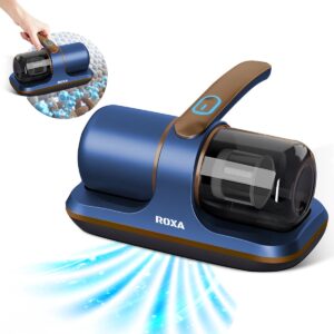 Roxa Huisstofmijt Stofzuiger - UV Lamp Sterilisator - Matras, Tapijt, Meubel, Zetel & Bank Reiniger Apparaat - Kruimeldief snoerloos best verkocht - Bacterie, Mijt & Schimmel Bestrijder - Zonder Zak - USB Opladen - Blauw - 2025 (8721246940227)
