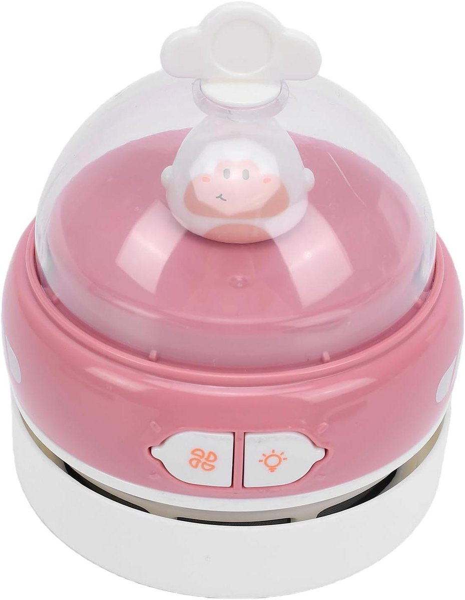 Desktopstofzuiger - Mini kruimeldief - Bureau schoonhouden - Geïntegreerd nachtlampje - 11.5 x 9 x 9 cm - Roze (9101248744952)