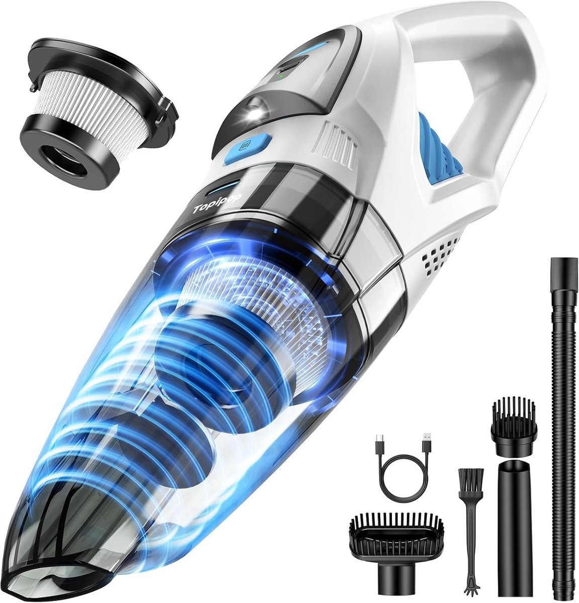 Draadloze Kruimeldief - 25.000 Pa - Handstofzuiger met HEPA-filter - 45 min - 600 ml - Voor Auto, Huis en Dierenharen (6156444467405)