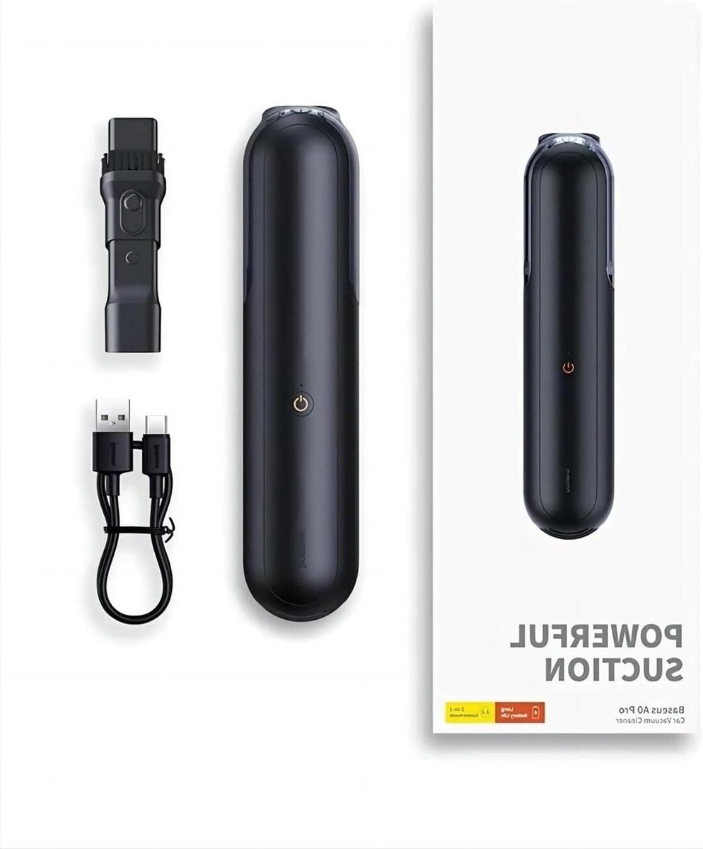 Draagbare Autostofzuiger - Kruimeldief - Auto en thuis - 4000Pa Zuigkracht - 500g Capaciteit - Zwart (9101213415436)
