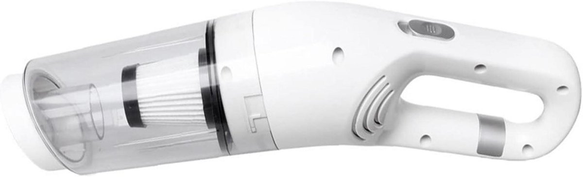Draagbare Kruimeldief - Mini Stofzuiger - Auto Interieur - Draadloos Opladen - 2x2000mAh Batterij - Wit (9101258012423)