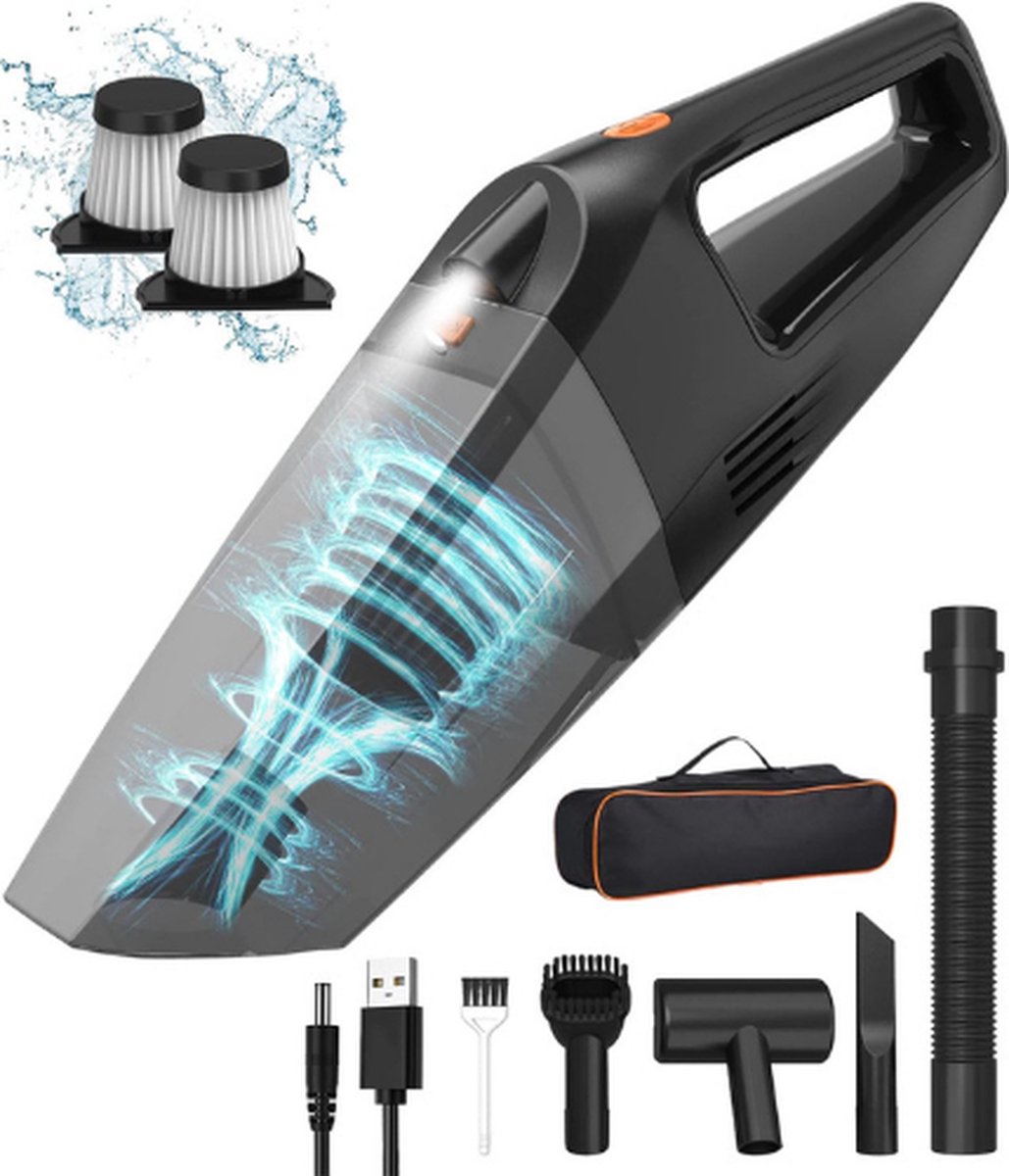 Kruimeldief - Kruimelzuiger - Handstofzuiger - USB Oplaadbaar - Met LED Lamp - 120W - HEPA Filter - Zakloos - Nat en Droog (8721022731032)