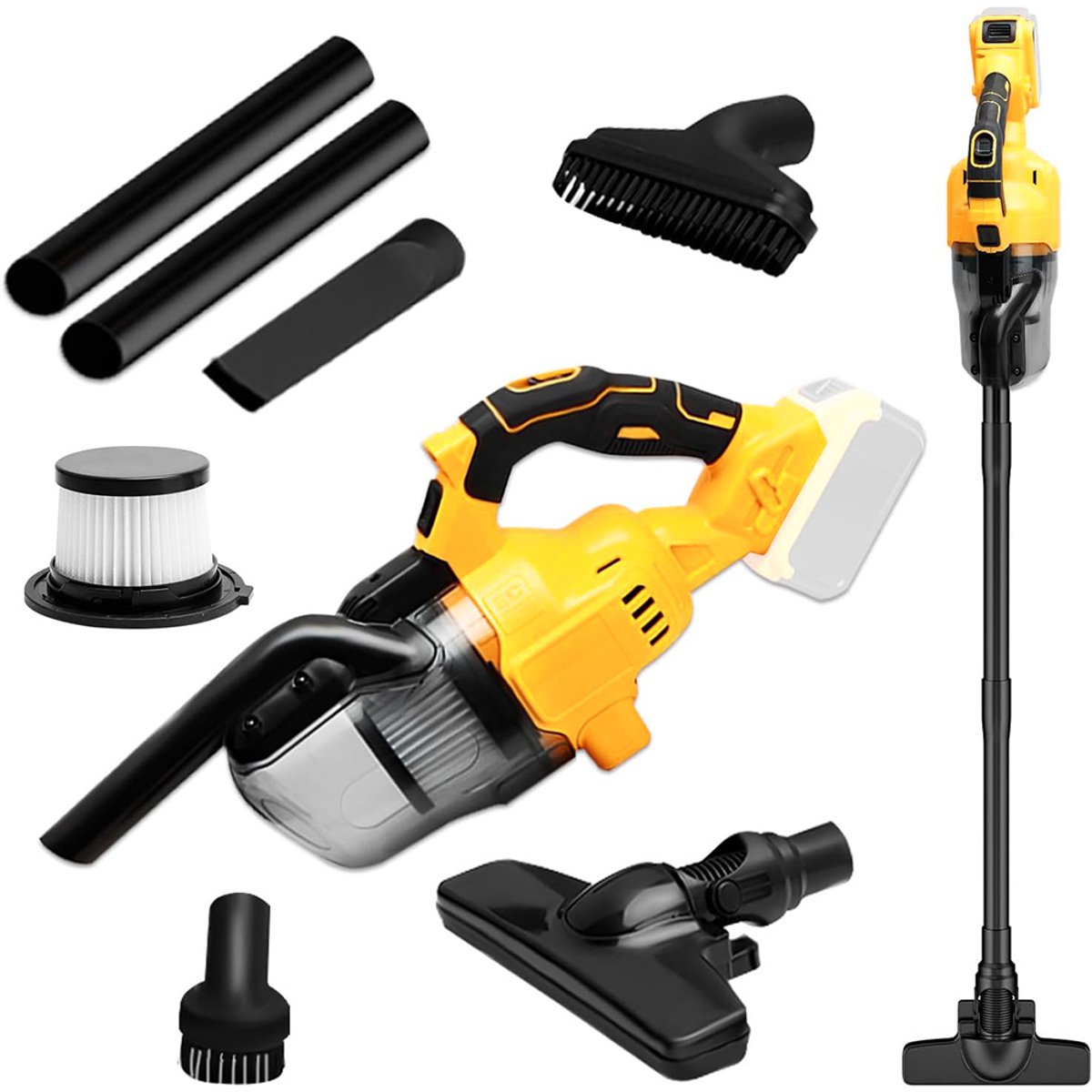 Kruimeldief - Nat&Droog - Handstofzuiger - 20000Pa - ExtremeZuigkracht - Kruimeldief Snoerloos - Kruimelzuiger -Kruimelzuiger - Autostofzuiger - 400W - Zwart&Geel (0734931026692)