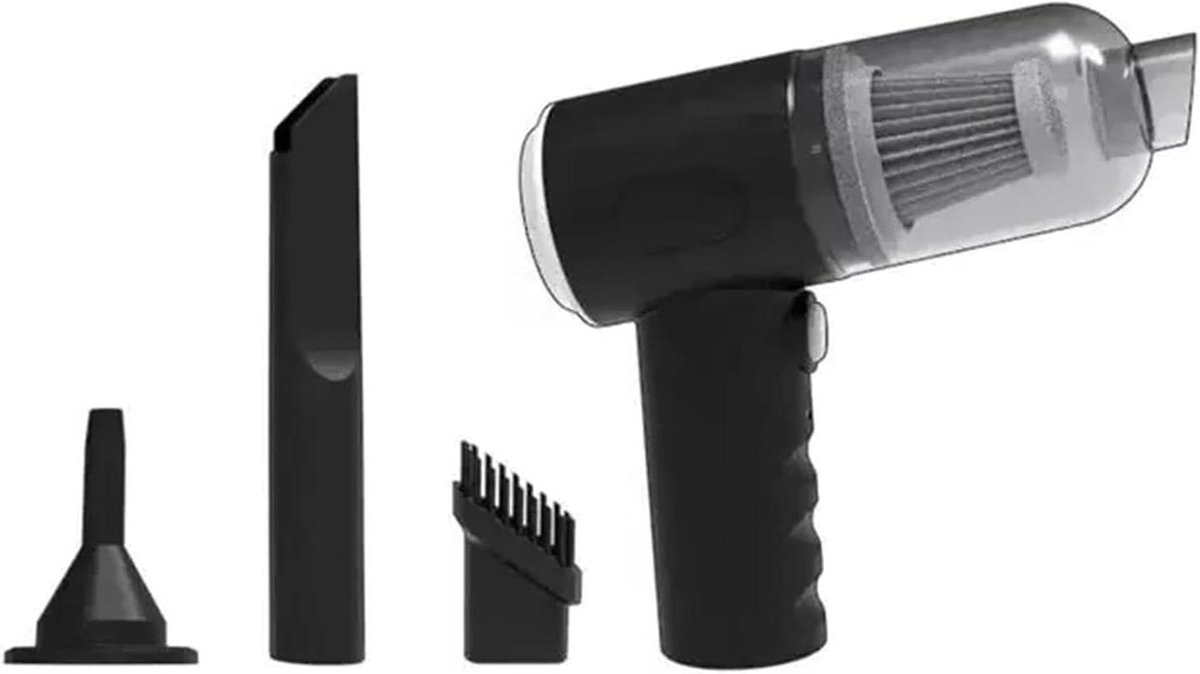 Draagbare Kruimeldief - Auto Stofzuiger - Thuis en Auto - Krachtige Zuigkracht - 500 ml - Zwart (9101333524841)