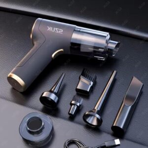 Draagbare Kruimeldief - Handstofzuiger Krachtig - Auto Huis Reinigen - 98000PA Zuigkracht - 4000 mAh Batterij - Mat Zwart (9101415380921)