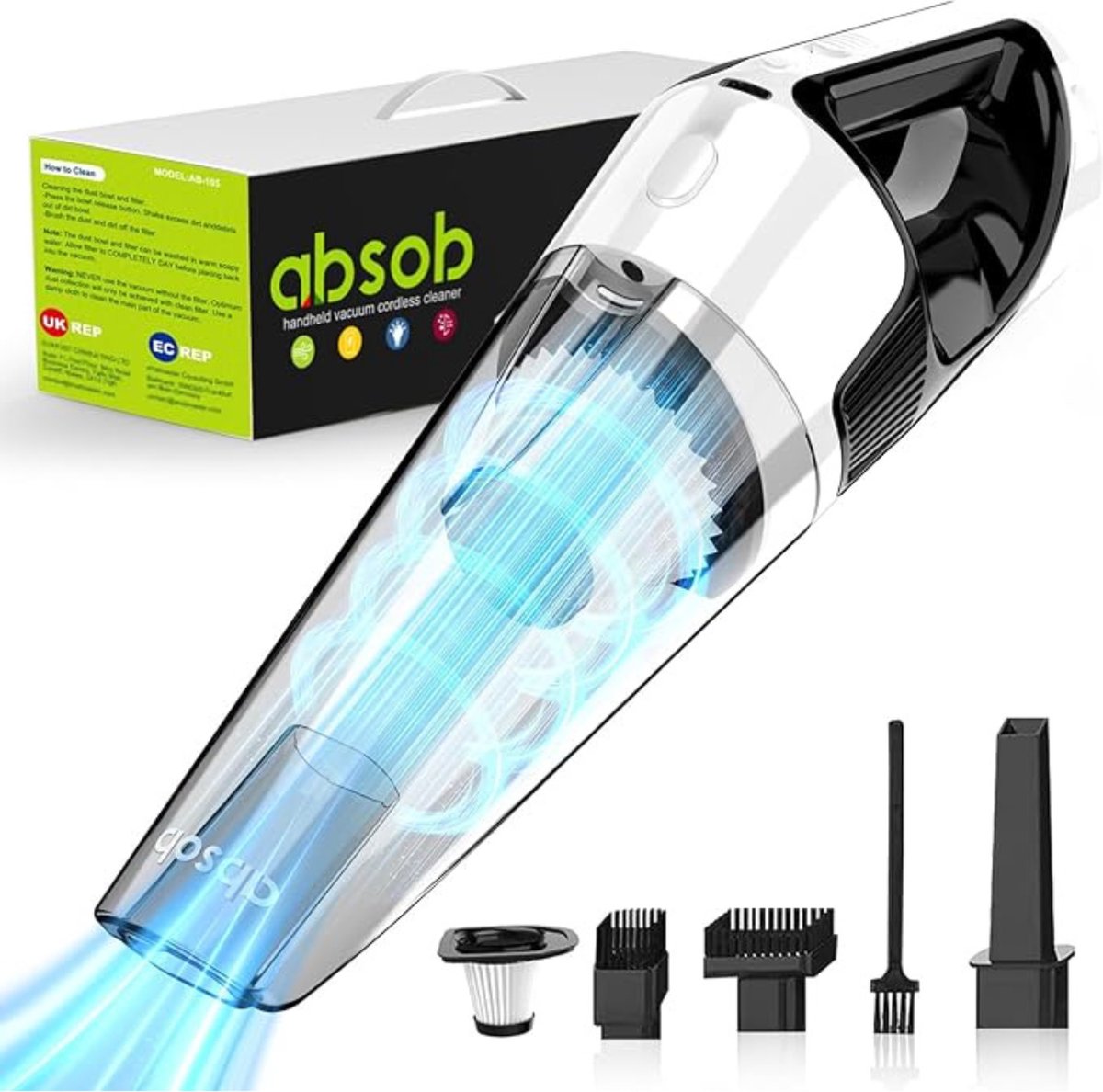 Luxe Kruimeldief - Snoerloos - Best Verkocht - Handstofzuiger - Vacuum Cleaner - 6000mAh - HEPA Filter - 10000PA - Lichtgewicht - Wit (8721122418710)