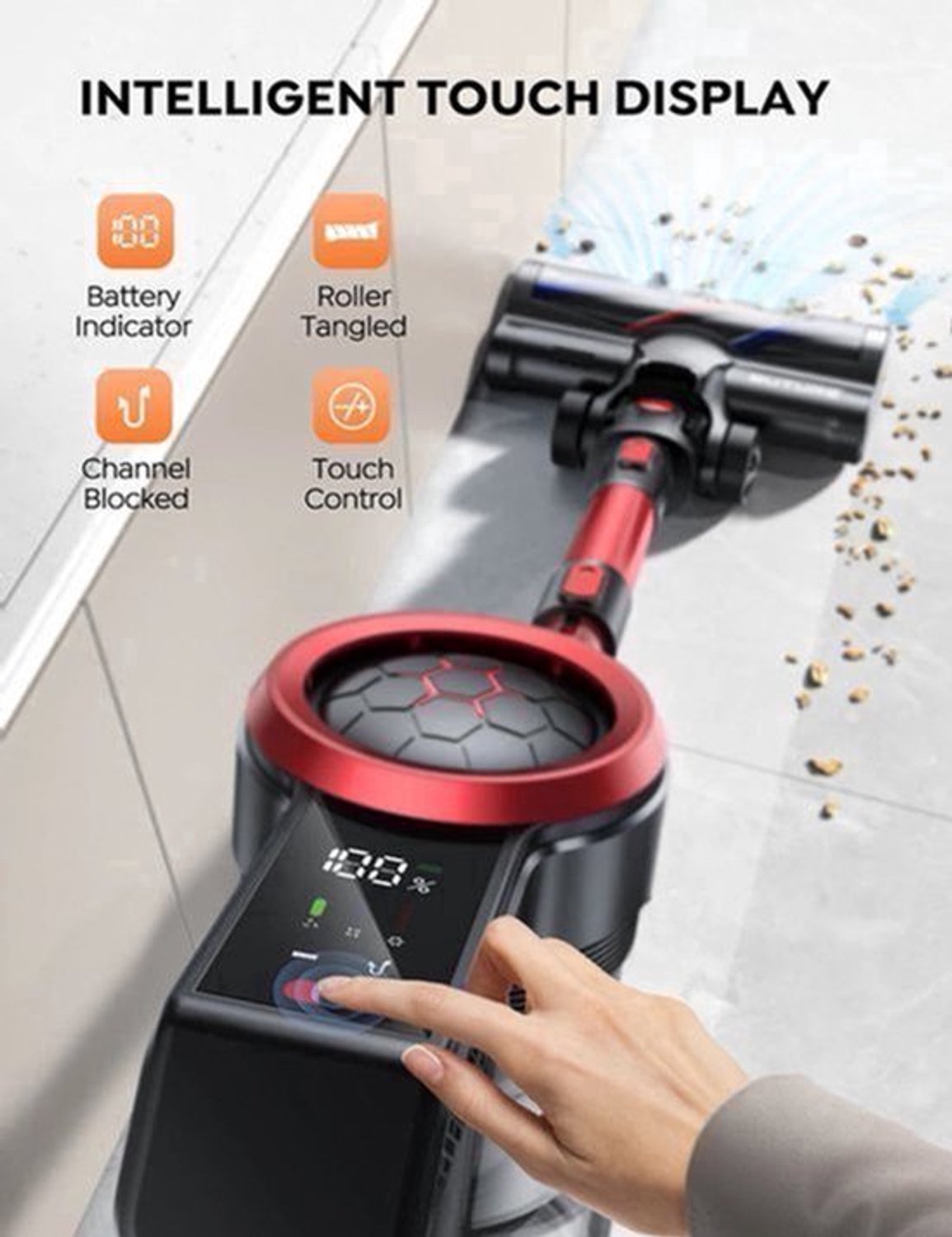 Steelstofzuiger - Vacuum Cleaner - Draadloze Stofzuiger- Kruimeldief Snoerloos - 500W - 50KPa - Handstofzuiger - 1.5L Stofreservoir - Verwijderbare Batterij - Ideaal voor Huisdieren en Thuisgebruik (9113770917872)