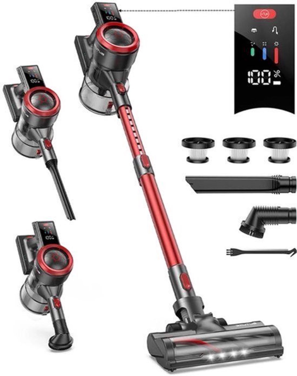 Steelstofzuiger - Vacuum Cleaner - Draadloze Stofzuiger- Kruimeldief Snoerloos - 500W - 50KPa - Handstofzuiger - 1.5L Stofreservoir - Verwijderbare Batterij - Ideaal voor Huisdieren en Thuisgebruik (9113778358035)