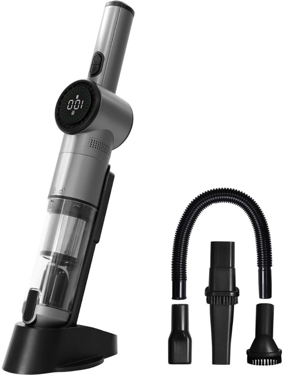 Zolvano® Kruimeldief Draadloos - Auto Stofzuiger - Handstofzuiger - Metallic grijs (6472100027401)
